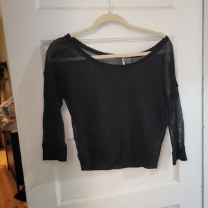 Black sparkle and fade knit top